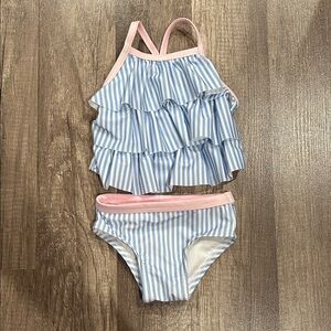 Striped Blue and Pink Kids Swim Set